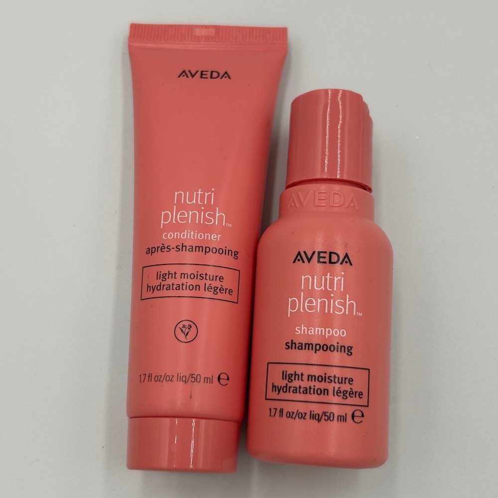 Aveda Nutriplenish Shampoo Conditioner Set 1.7oz Pink Light Moisture Travel